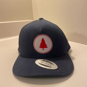 Lone Pine Brewery  (Portland ME): Navy Blue Snapback Hat with Red Tree Emblem